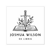 Fantasy Sword Personalized Ex Libris Book Permastempel (Design)