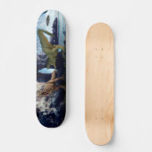 Fantasy T-Rex Tyrannosaurus Dinosaur Schlacht Skateboard (Vorderseite)