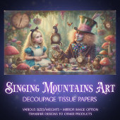 Fantasy Tea Party Alice and Hatter Decoupage Seidenpapier