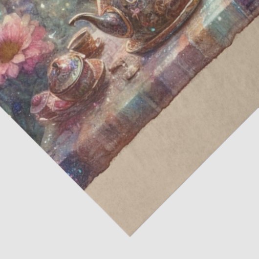 Fantasy Tea Party Wonderland Hatter Hare Decoupage Seidenpapier (Ausschnitt)