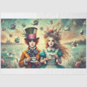 Fantasy Tee Party Alice und Mad Hatter Dekoupage Seidenpapier (Vorderseite)