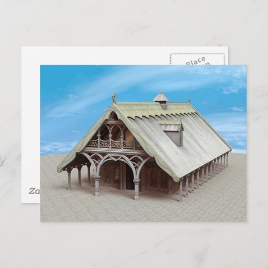 Fantasy Tempel Postkarte (Vorne/Hinten)