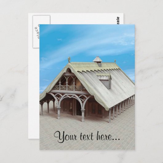 Fantasy Tempel Postkarte (Vorne/Hinten)