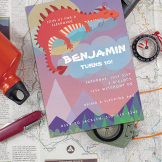 Fantasy Theme Dragon Sleepoe Campout Einladung