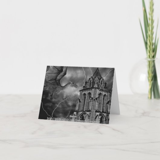 Fantasy Theme Hochzeitsdrache Save the Date Ankündigung (Rückseite)