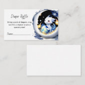 Fantasy-Themed Dragon Baby Shower Diaper Raffle Begleitkarte (Vorne/Hinten)