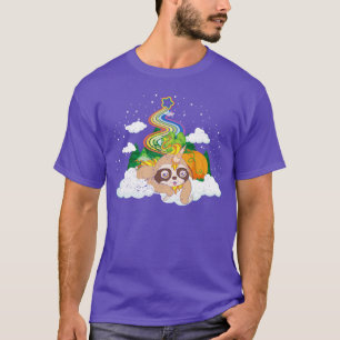 Fantasy-Tier Einhorn Regenbogen Süß Faul Tier Faul T-Shirt
