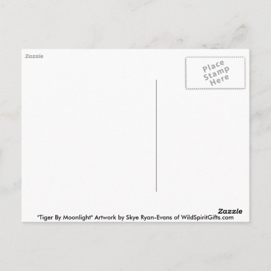 Fantasy Tiger & Moon Postkarten (Rückseite)