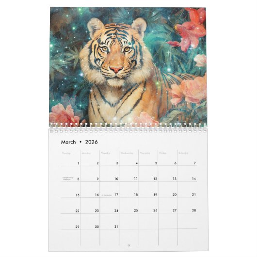 Fantasy Tigers in Abstract Style Kalender (Mär 2026)
