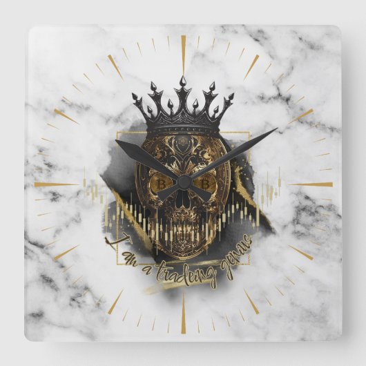 Fantasy Trade Design | Crypto Btc | Bejahungen Quadratische Wanduhr (Vorderseite)