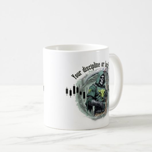 Fantasy trade design | Grim Reaper | motivation Kaffeetasse (VorderseiteRechts)