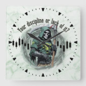Fantasy trade design | Grim Reaper | motivation Quadratische Wanduhr (Vorderseite)