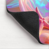 Fantasy-Traumstrand mit schönem rosa Seestern Mousepad (Ecke)