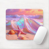 Fantasy-Traumstrand mit schönem rosa Seestern Mousepad (Mit Mouse)