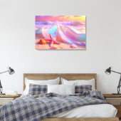 Fantasy-Traumstrand mit schöner rosa Seestern  Leinwanddruck (Insitu (Schlafzimmer))