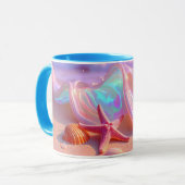 Fantasy-Traumstrand mit schöner rosa Seestern Tasse (Vorderseite Links)