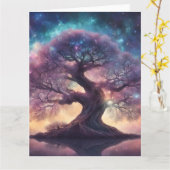 Fantasy Tree Art Karte (Gelbe Blume)
