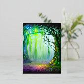 Fantasy Tree Folien Feiertagspostkarte (Stehend vorne)