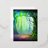 Fantasy Tree Folien Feiertagspostkarte (Vorderseite/Rückseite)