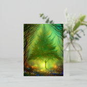 Fantasy Tree Folien Feiertagspostkarte (Stehend vorne)