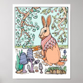 Fantasy Tree Forest Shawled Rabbit Poster (Vorne)