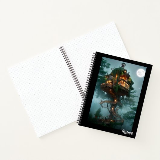 Fantasy Tree House Digital Artwork Bullet Journal Notizblock (Innenseite)