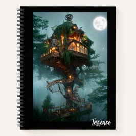 Fantasy Tree House Digital Artwork Bullet Journal Notizblock