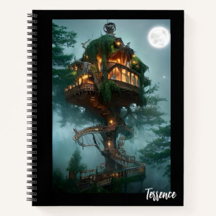 Fantasy Tree House Digital Artwork Bullet Journal Notizblock