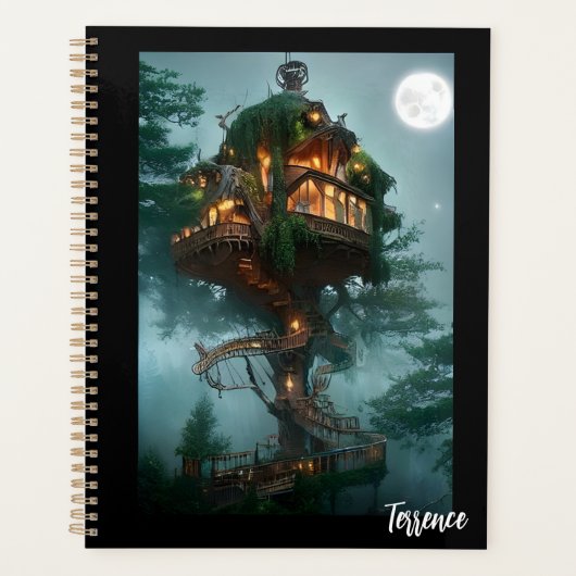Fantasy Tree House Digitales Kunstwerk Planer (Vorderseite)