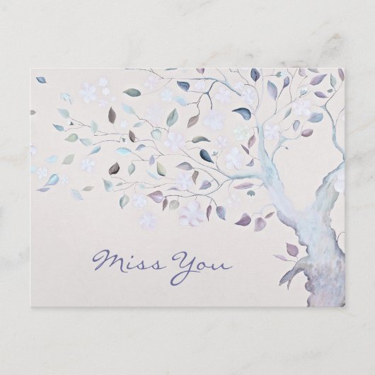 Fantasy Tree - Miss You Postkarte (Vorderseite)