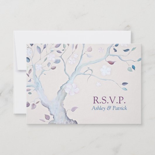 Fantasy Tree Wedding RSVP (Vorderseite)