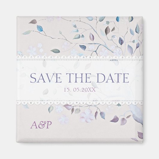 Fantasy Tree Wedding Save the Date Fevor Magnet (Vorne)