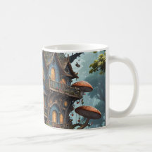 Fantasy Treehouse Set der Kaffee-Tasse.