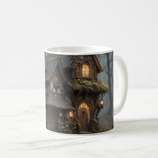 Fantasy Treehouse Set der Kaffee-Tasse Kaffeetasse (VorderseiteRechts)
