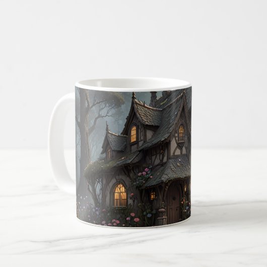Fantasy Treehouse Set der Kaffee-Tasse Kaffeetasse (Vorderseite Links)