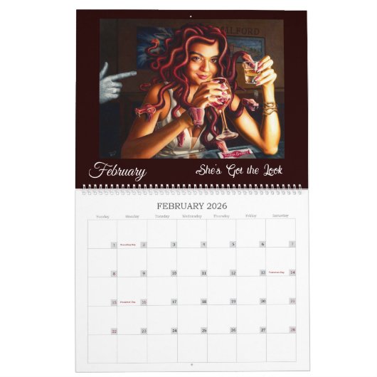 Fantasy trifft Realität große 12 Monate Kalender (Feb 2026)