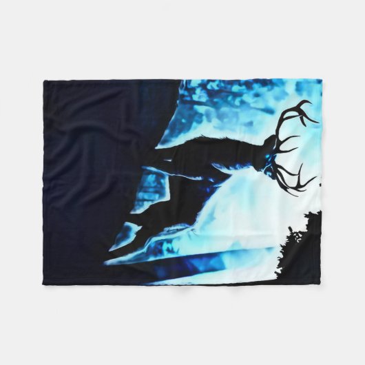 Fantasy Trophy Buck Airbrush Art Fleece Blanket (Vorderseite (Horizontal))