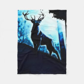 Fantasy Trophy Buck Airbrush Art Fleece Blanket (Vorderseite)
