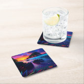 Fantasy Tropical Beach One Rechteckiger Pappuntersetzer (Vor Ort)
