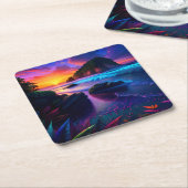 Fantasy Tropical Beach One Rechteckiger Pappuntersetzer (angewinkelt)