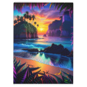 Fantasy Tropical Beach Three Klemmbrett (Rückseite)