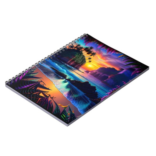 Fantasy Tropical Beach Three Notizblock (Linke Seite)