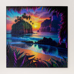 Fantasy Tropical Beach Three Puzzle