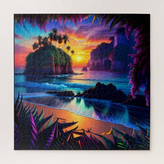 Fantasy Tropical Beach Three Puzzle (Vertikal)