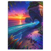 Fantasy Tropical Beach Vier Klemmbrett (Rückseite)