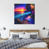 Fantasy Tropical Beach Vier Leinwanddruck (Insitu (Schlafzimmer))