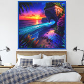 Fantasy Tropical Beach Vier Leinwanddruck (Insitu (Schlafzimmer))