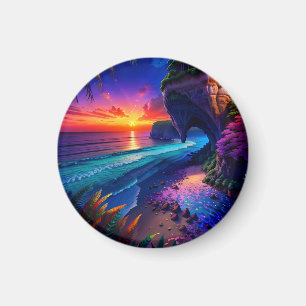 Fantasy Tropical Beach Vier Magnet