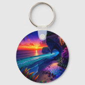 Fantasy Tropical Beach Vier Schlüsselanhänger (Rückseite)
