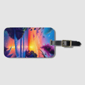 Fantasy Tropical Beach Zwei Gepäckanhänger (Vorderseite (Horizontal))